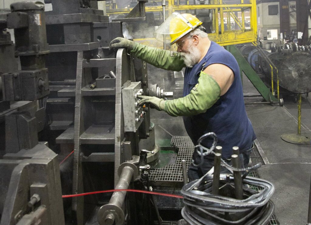 Bull Moose Employee working on Mechanical Steel Tube